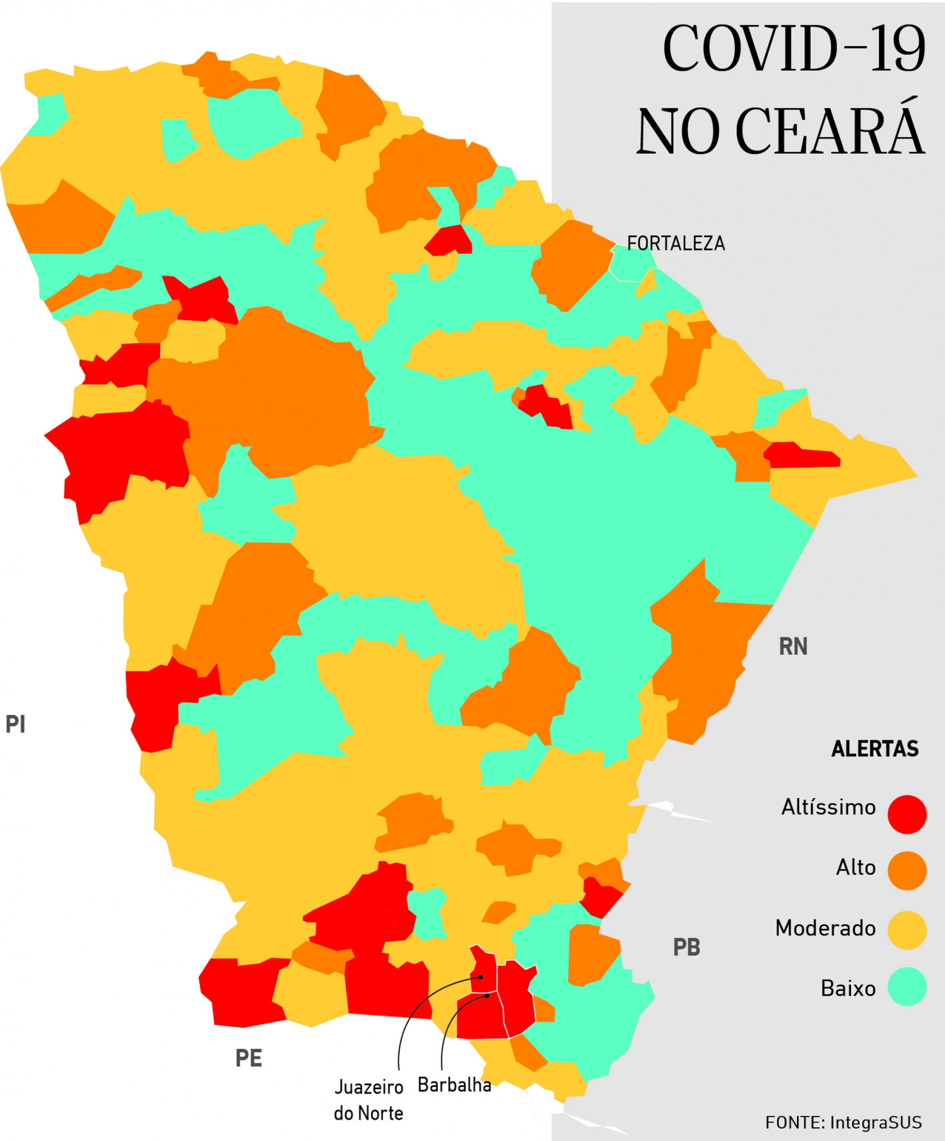 Munic Pios Cearenses Est O Em Alerta Alto Ou Alt Ssimo Para