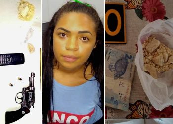 Arma e drogas são encontradas sob cama de jovem em Juazeiro e ela diz não saber de quem são