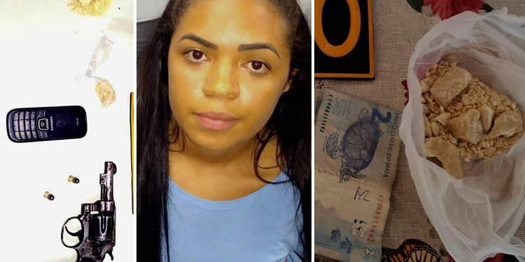 Arma e drogas são encontradas sob cama de jovem em Juazeiro e ela diz não saber de quem são