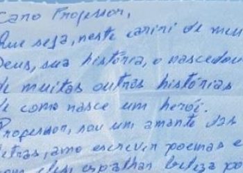 Em carta, detento pede caderno e caneta a professor em Juazeiro do Norte