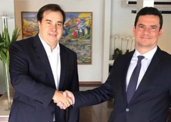 O presidente da Câmara, Rodrigo Maia, e o ministro da Justiça, Sergio Moro (Foto: Reprodução/ Facebook)