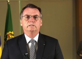 Jair Bolsonaro faz pronunciamento sobre queimadas na Amazônia (Foto: Reprodução)