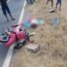 Pai e filha gravemente feridos em Barbalha ao terem a moto colhida por caminhão