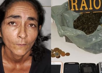 Maria de Lourdes ainda tentou se desfazer de 1,5 Kg de maconha (Foto: Reprodução/ Redes Sociais)