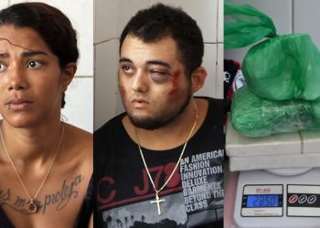 Mirian e Manoel foram presos e a polícia apreendeu quase 3 Kg de cocaína (Foto: Guto Vital/ Agência Miséria)