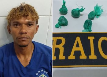 Josualdo foi levado à delegacia de Juazeiro com cinco trouxinhas de maconha (Foto: Reprodução/Redes Sociais)