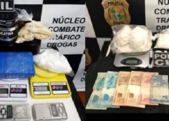 Nas duas casas os policiais civis encontraram drogas, dinheiro e balanças de precisão (Foto: Polícia Civil/Juazeiro do Norte)