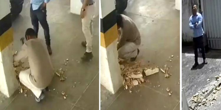 Vídeos mostram operário quebrando coluna do Edifício Andrea momentos antes da queda