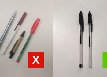 Canetas pretas de tubo transparente são as únicas permitidas para fazer a prova do Enem (Foto: Juliane Souza/G1)