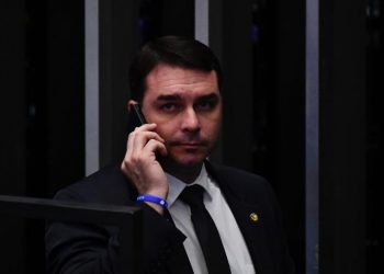 O senador Flávio Bolsonaro (PSL-RJ) no plenário do Senado, em Brasília (Foto: Mateus Bonomi/Agif/Estadão Conteúdo)