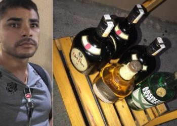 Francisco Segundo foi levado a delegacia com as bebidas furtadas (Foto: Reprodução/Redes Sociais)
