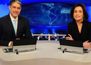 William Bonner e Renata Vasconcelos no "Jornal Nacional" (Foto: Divulgação/TV Globo)