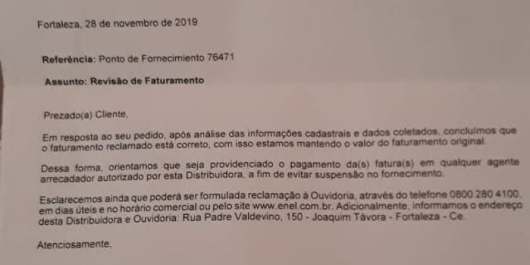 Família recebe conta de luz de quase R$ 24 mil em Juazeiro do Norte