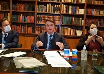 O presidente Jair Bolsonaro participa de transmissão ao vivo (Foto: Reprodução/Facebook)