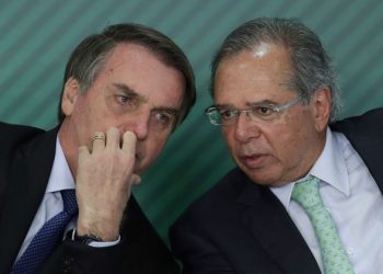 O presidente Jair Bolsonaro e Paulo Guedes, ministro da Economia