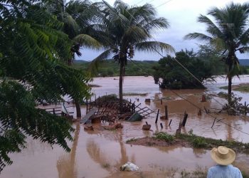 O município de Quiterianópolis decretou estado de calamidade pública. Casas foram derrubadas e pelo menos 100 famílias foram desalocadas