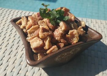 Airton aproveitou o público na live do governador Camilo Santana para anunciar a venda de torresmo (Foto: Airton Fonteles/Arquivo pessoal)