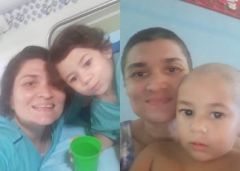 Mãe caririense raspa a cabeça em apoio ao filho de 2 anos que está em tratamento contra um câncer no olho