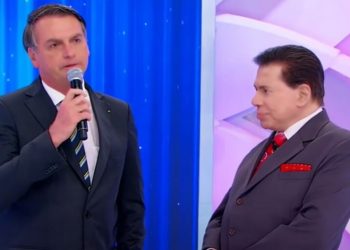 Silvio Santos em entrevista com Jair Bolsonaro em 2019: cancelamento do SBT Brasil foi ordem do patrão (Foto: Reprodução)