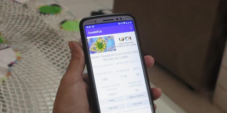 Aplicativo desenvolvido por pesquisador da UFCA permite acompanhar incidência da Covid-19 na região do Cariri