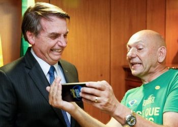 O presidente Jair Bolsonaro e Luciano Hang, dono da Havan (Foto: Reprodução)