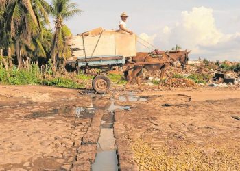 Falta de saneamento no bairro Pio XII, em Juazeiro do Norte. Problema afeta várias cidades do interior (Foto: Antônio Rodrigues)