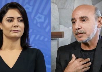 Michelle Bolsonaro (à esquerda) e Fabrício Queiroz (à direita)