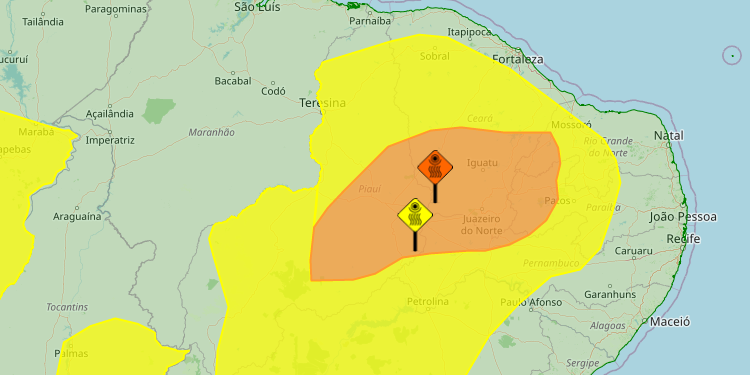 Alerta do Inmet indica baixa umidade e risco de incêndios em quase 90% do território cearense