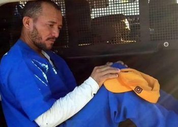 O vigilante Damião foi preso no canteiro de obras e autuado em flagrante na Delegacia de Crato (Foto: Reprodução/Redes Sociais)