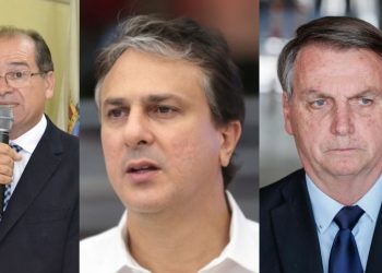 Zé Aílton, Camilo Santana e Jair Bolsonaro (Fotomontagem/Revista Cariri)