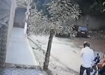 Golpista foi filmado por câmeras de segurança da residência (Foto: Reprodução)