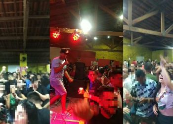 Após a festa de sexta em Iguatu, um vídeo da aglomeração foi compartilhado em redes sociais para denunciar o ocorrido (Foto: Reprodução)
