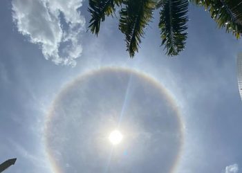 Halo solar é visto em Juazeiro do Norte pela terceira vez em 50 dias