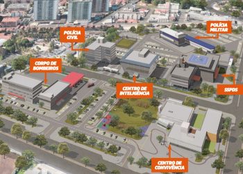 Maquete do Centro Integrado de Segurança Pública (CISP), em Fortaleza (Foto: Governo do Ceará)