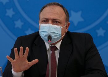 O ministro da Saúde, Eduardo Pazuello, durante entrevista coletiva para falar sobre a vacina contra a Covid-19, no Palácio do Planalto, no dia 7 de janeiro (Foto: Pedro Ladeira/Folhapress)