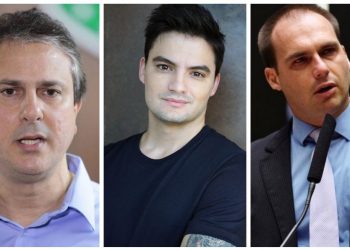 O governador reiterou publicação do influenciador digital, na qual desmente informação de Eduardo Bolsonaro sobre o envio de imunizantes aos cearenses (Foto: Reprodução)