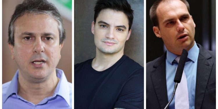 O governador reiterou publicação do influenciador digital, na qual desmente informação de Eduardo Bolsonaro sobre o envio de imunizantes aos cearenses (Foto: Reprodução)