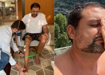 Geraldo Luís faz fisioterapia para recuperar movimentos da perna direita (Foto: Reprodução/Instagram)