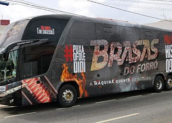 Ônibus é usado para transportar instrumentistas e cantores em shows (Foto: Divulgação)