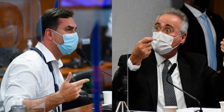Clima esquenta na CPI da Covid: Flávio Bolsonaro chama Renan Calheiros de vagabundo