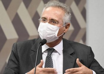 Relator da CPI da Covid, senador Renan Calheiros (MDB-AL) em pronunciamento (Foto: Jefferson Rudy/Agência Senado)
