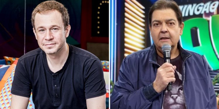 Tiago Leifert e Fausto Silva (Foto: TV Globo)