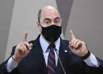 O ex-governador do Rio de Janeiro Wilson Witzel (PSC) fala à CPI da Covid nesta quarta-feira (16) (Foto: Jefferson Rudy/Agência Senado)