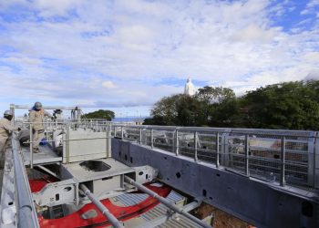 O Governo do Ceará divulgou as primeiras imagens do início da instalação das peças (Foto: Nivia Uchoa/Governo do Ceará)