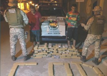 Polícia apreende mais de 137 quilos de maconha em ônibus na BR-116, no município de Milagres (Foto: Divulgação/Polícia Militar)