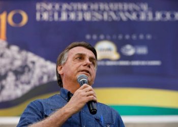Jair Bolsonaro participou neste sábado de evento evangélico em Goiânia (Foto: Alan Santos/PR)