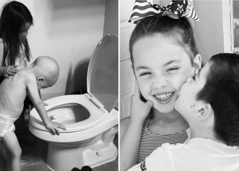 Beckett Burge e sua irmã Aubrey, em fotos de 2019 e 2021 (Foto: Reprodução/Facebook/Kaitlin Burge)