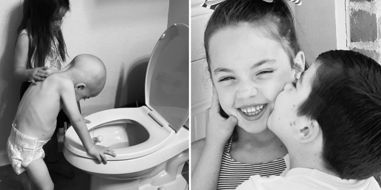 Beckett Burge e sua irmã Aubrey, em fotos de 2019 e 2021 (Foto: Reprodução/Facebook/Kaitlin Burge)