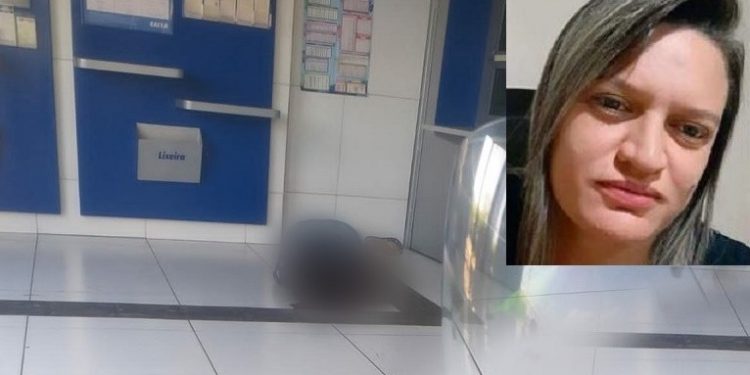 Veja o momento em que uma mulher foi morta em uma lotérica em Barbalha; imagens fortes