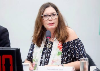 A deputada Bia Kicis (PSL-DF) na Câmara, em Brasília (Foto: Michel Jesus/Câmara dos Deputados)